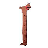 خط کش چوبی 12 سانتی متری طرح سگ رنگ قهوه ای روشن