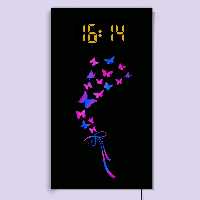 ساعت دیواری لوکس و دکوراتیو دیجیتال چند منظوره (طرح رقص پروانه ها)