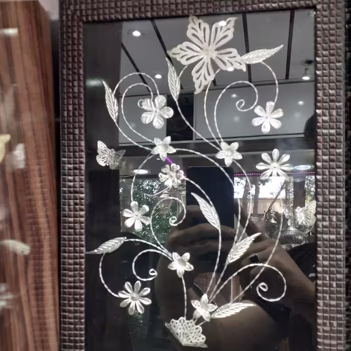 قاب گل نقره ایی نقره نما در ابعاد مختلف به سفارش مشتری  مناسب هدیه وکادویی