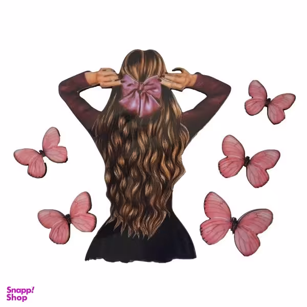 تاپر تزیین کیک بهگز مدل دختر پاپیونی مجموعه 6 عددی