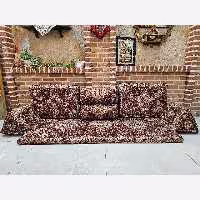 ست 7 تکه پشتی سنتی طرح الماس رنگ قرمز 