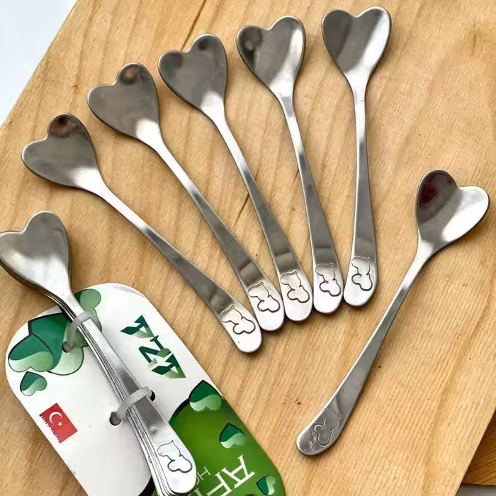 قاشق قلبی 6عددی
