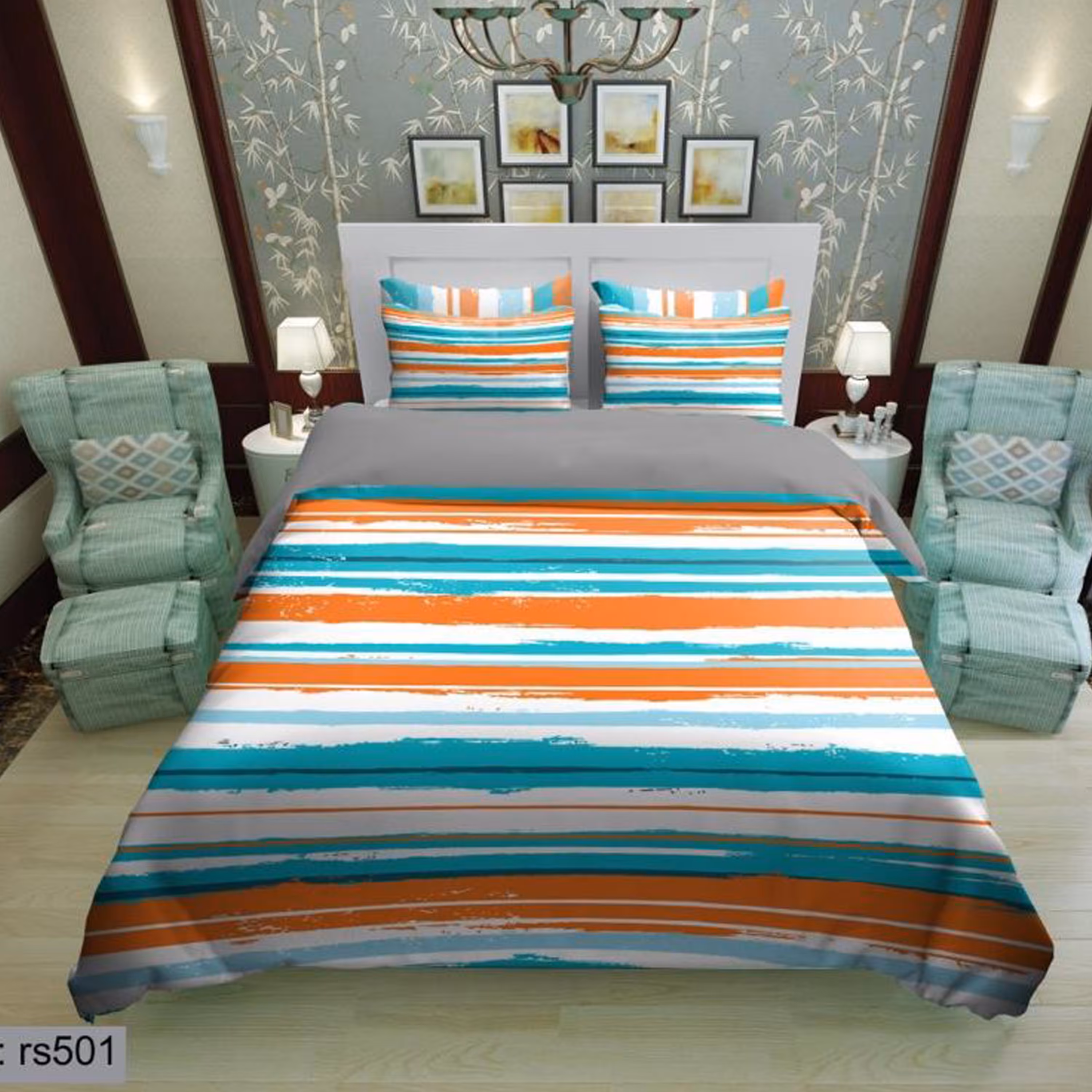 سرویس روتختی 2 نفره تنسل چاپی برندترک لند(Turk Land) rs 501