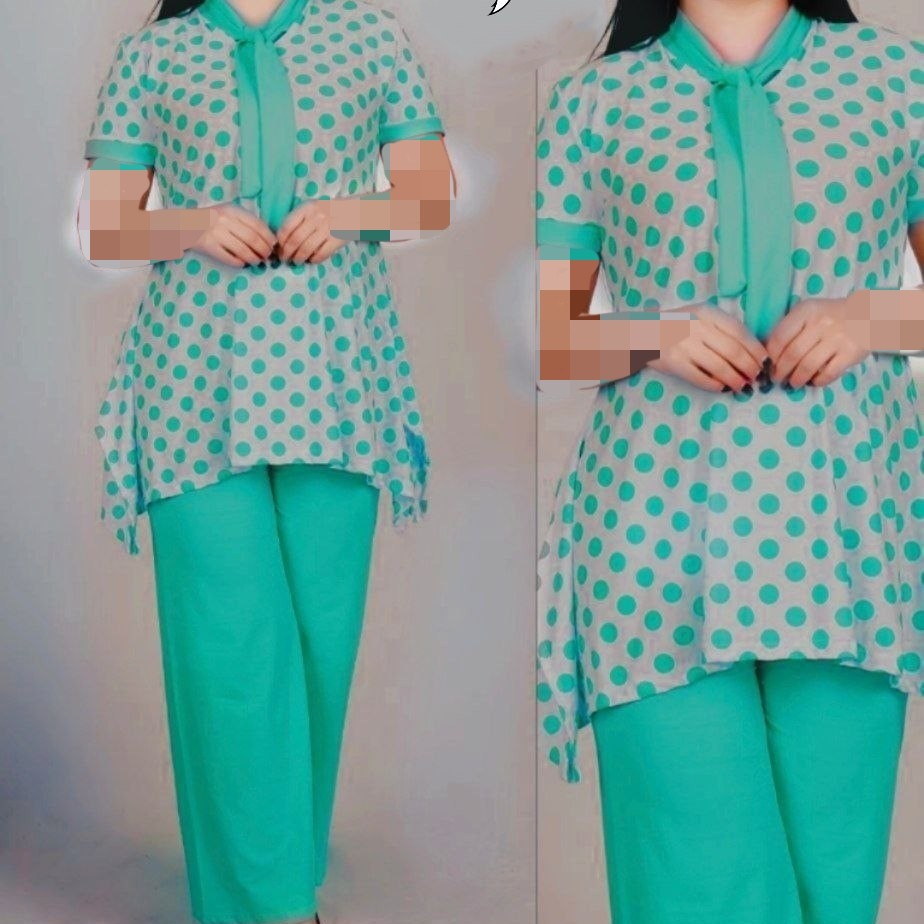 تیشرت شلوار زنانه کراواتی توپ توپی