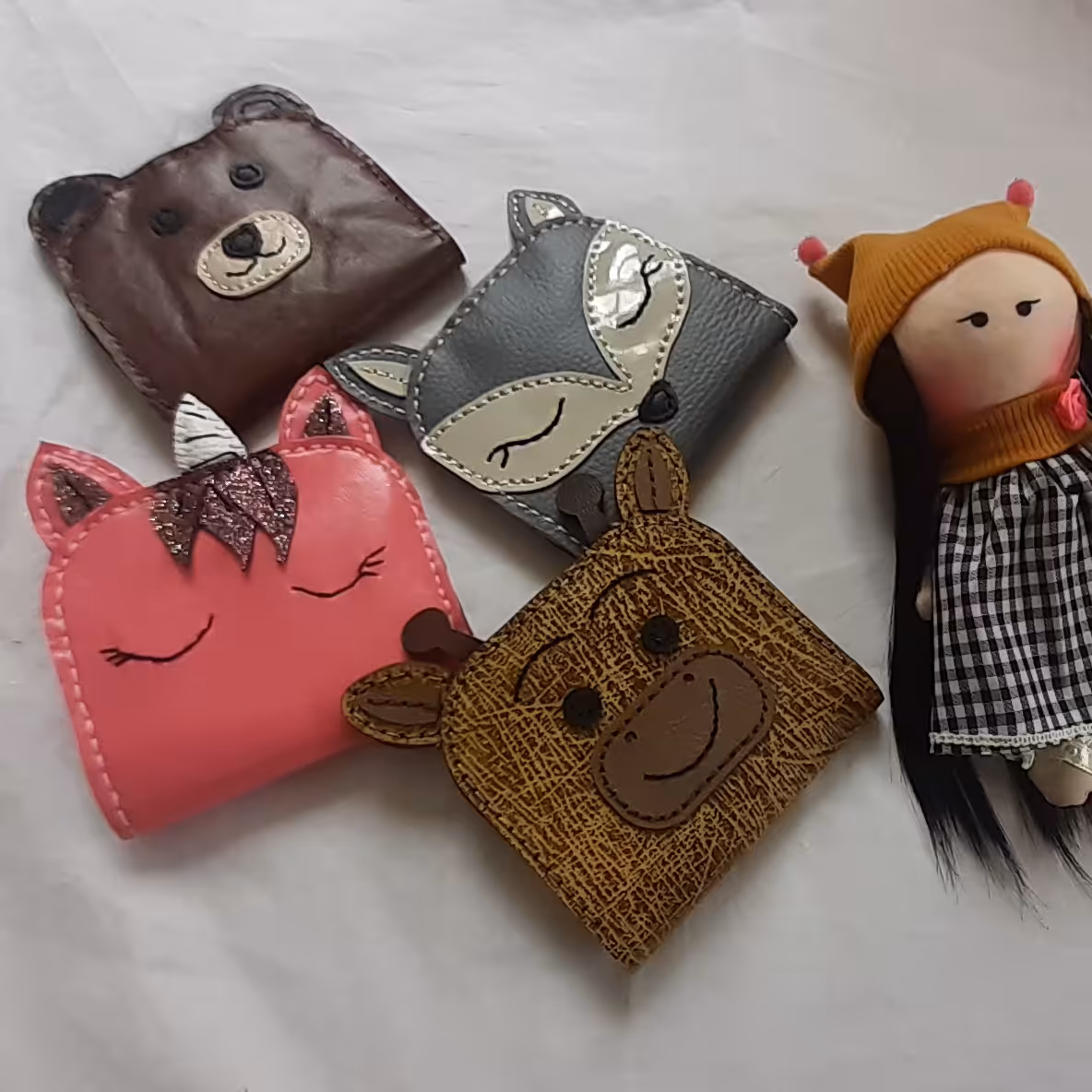 کیف پول جیبی فانتزی با چرم