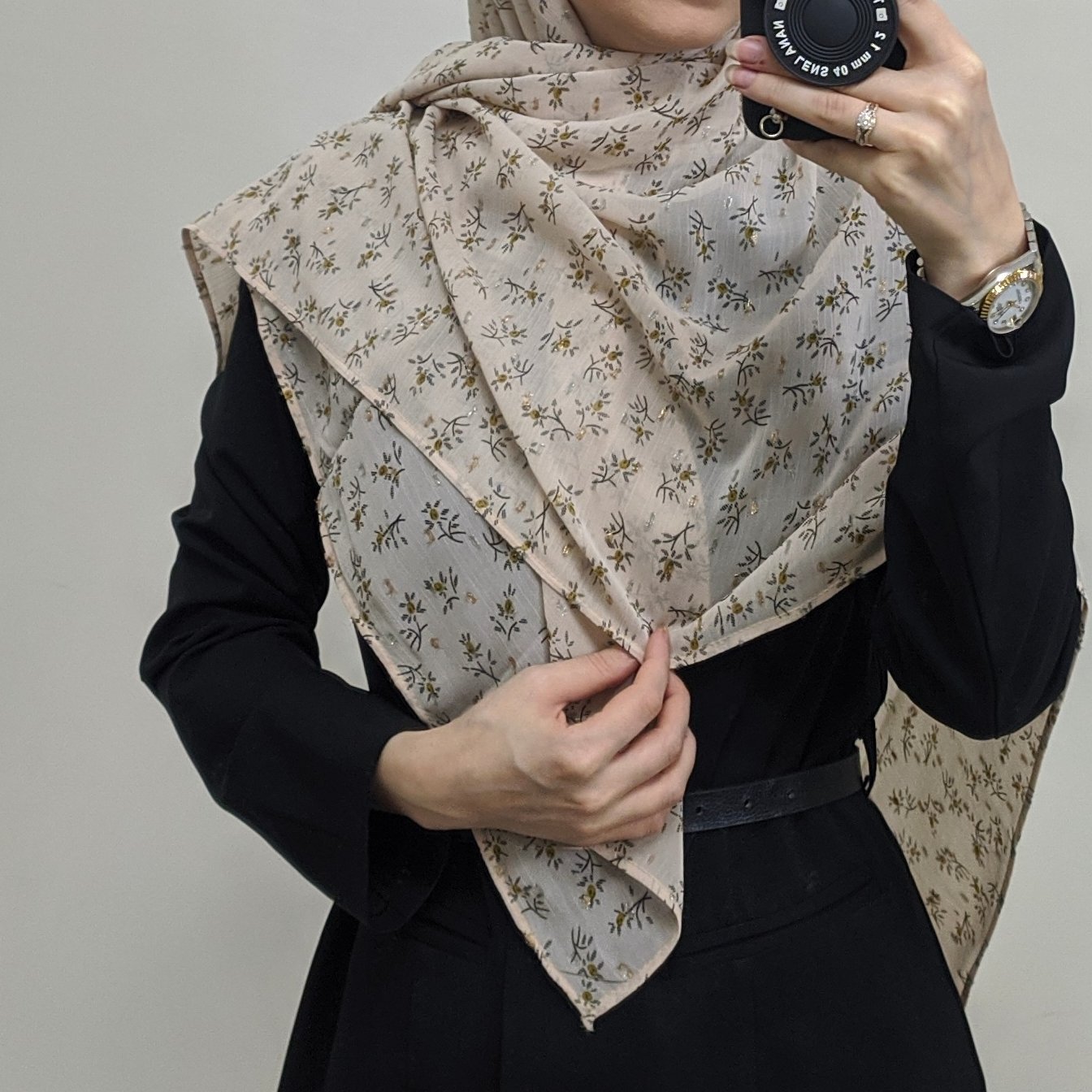 روسری حریر ژرژت طلا کوب