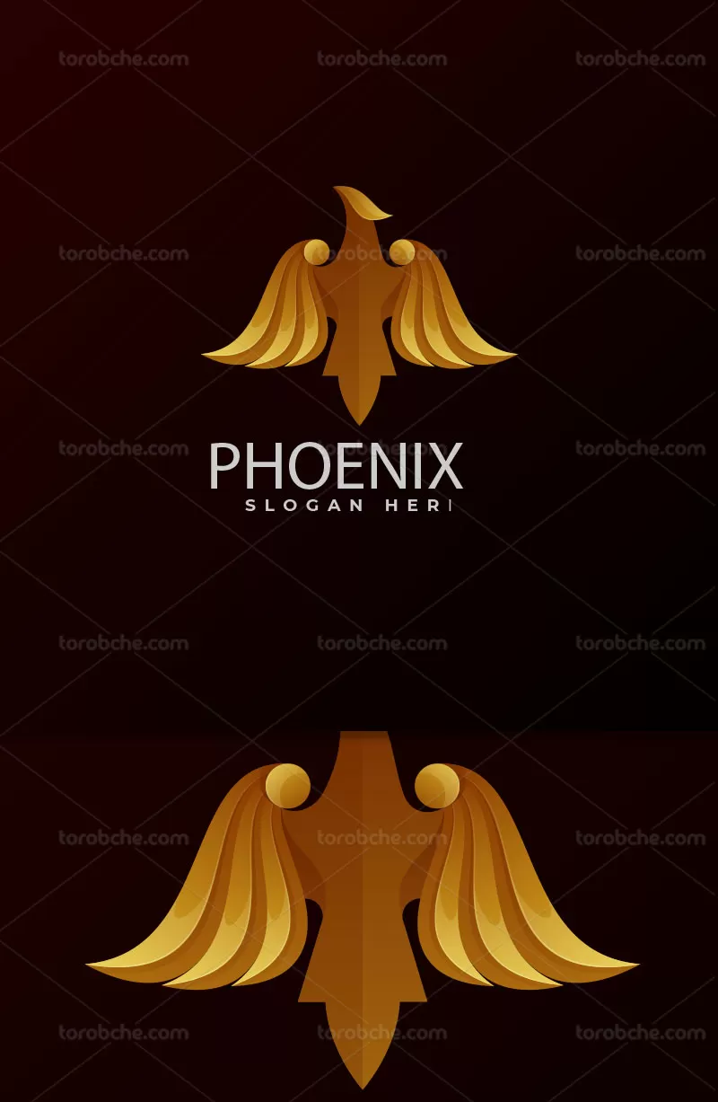 وکتور لوگو ققنوس طلایی | گرافیک با طعم تربچه