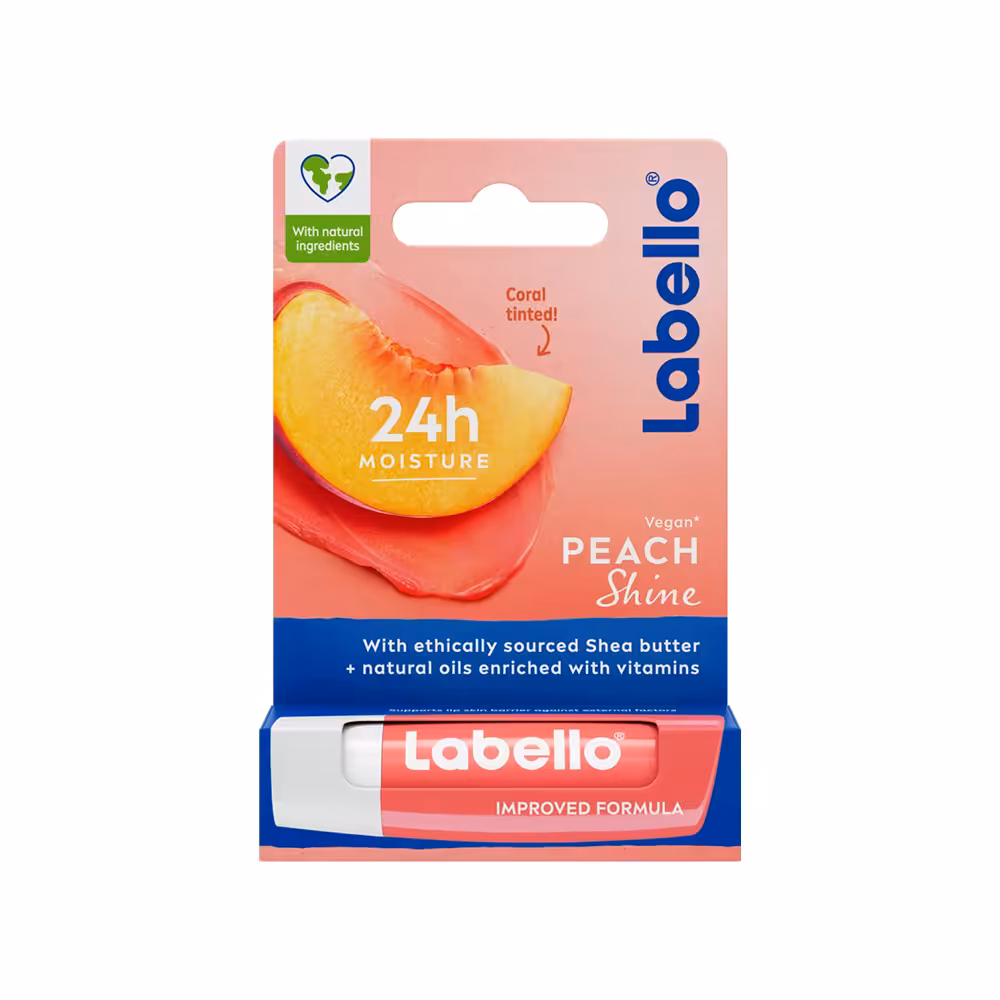 بالم لب مرطوب کننده 24 ساعته هلو لابلو Labello moisture Lip Balm Peach Shine