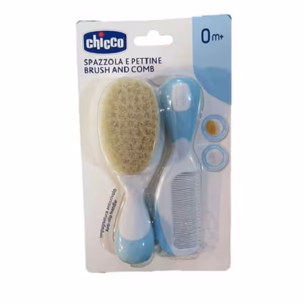 برس و شانه نوزاد چیکو رنگ آبی پاستلی