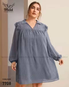 تونیک مانتویی مجلسی یقه کلاسیک آستین بلند