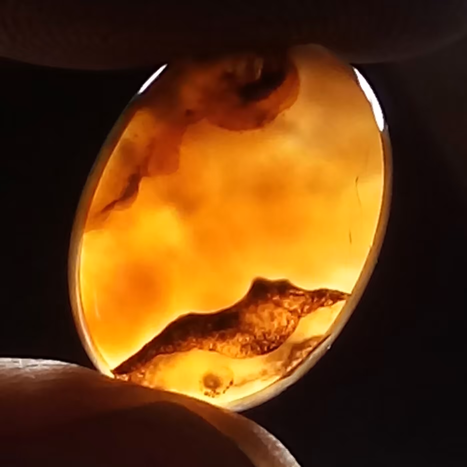 نگین عقیق شجر یمنی کم نظیر