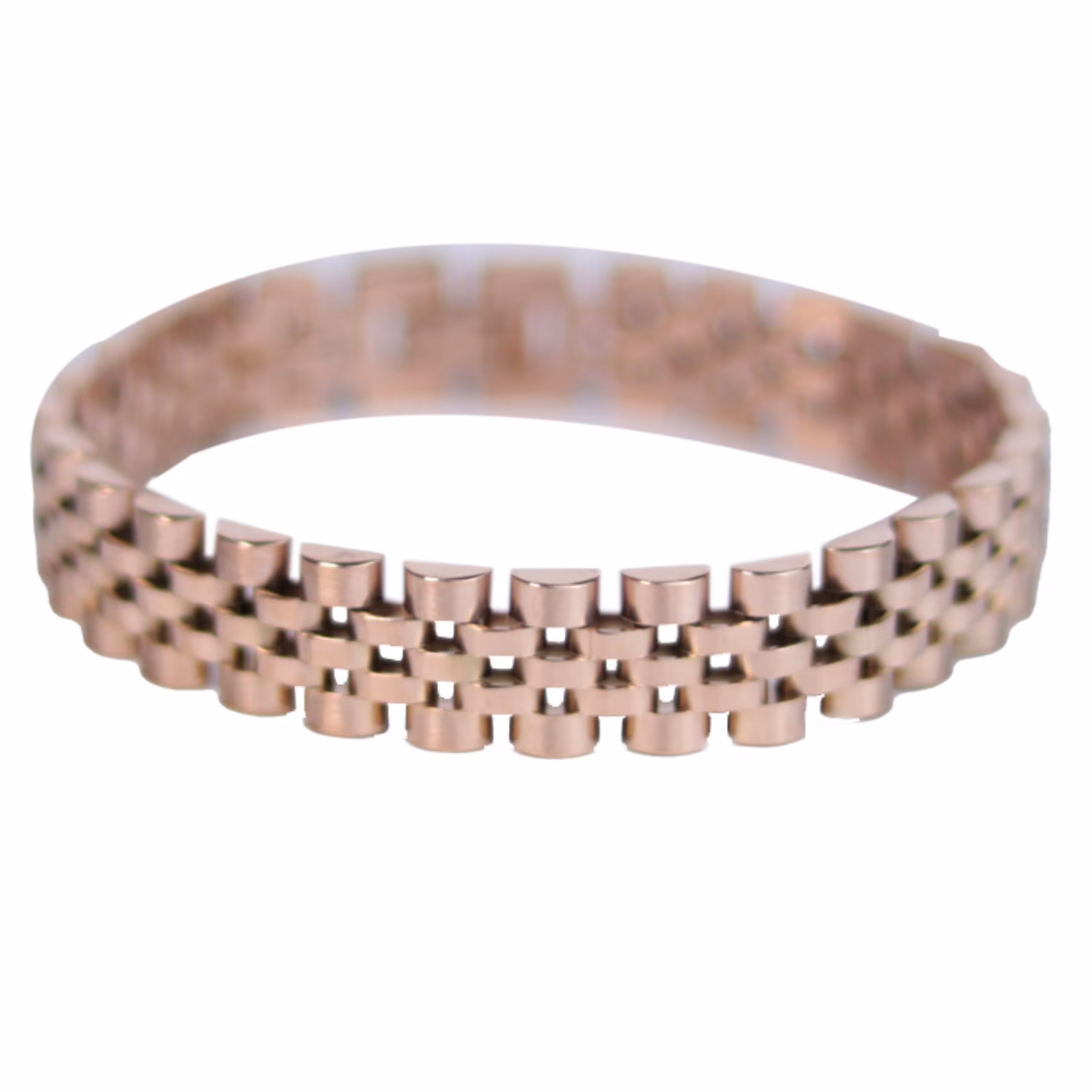 دستبند استیل رزگلد مدل رولکس