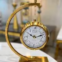 ساعت رومیزی موتور آرام گرد فلزی آرتمیس طلایی و نقره ای کد 30260 