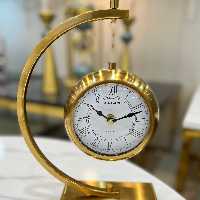 ساعت رومیزی موتور آرام گرد فلزی آرتمیس طلایی و نقره ای کد 30260 