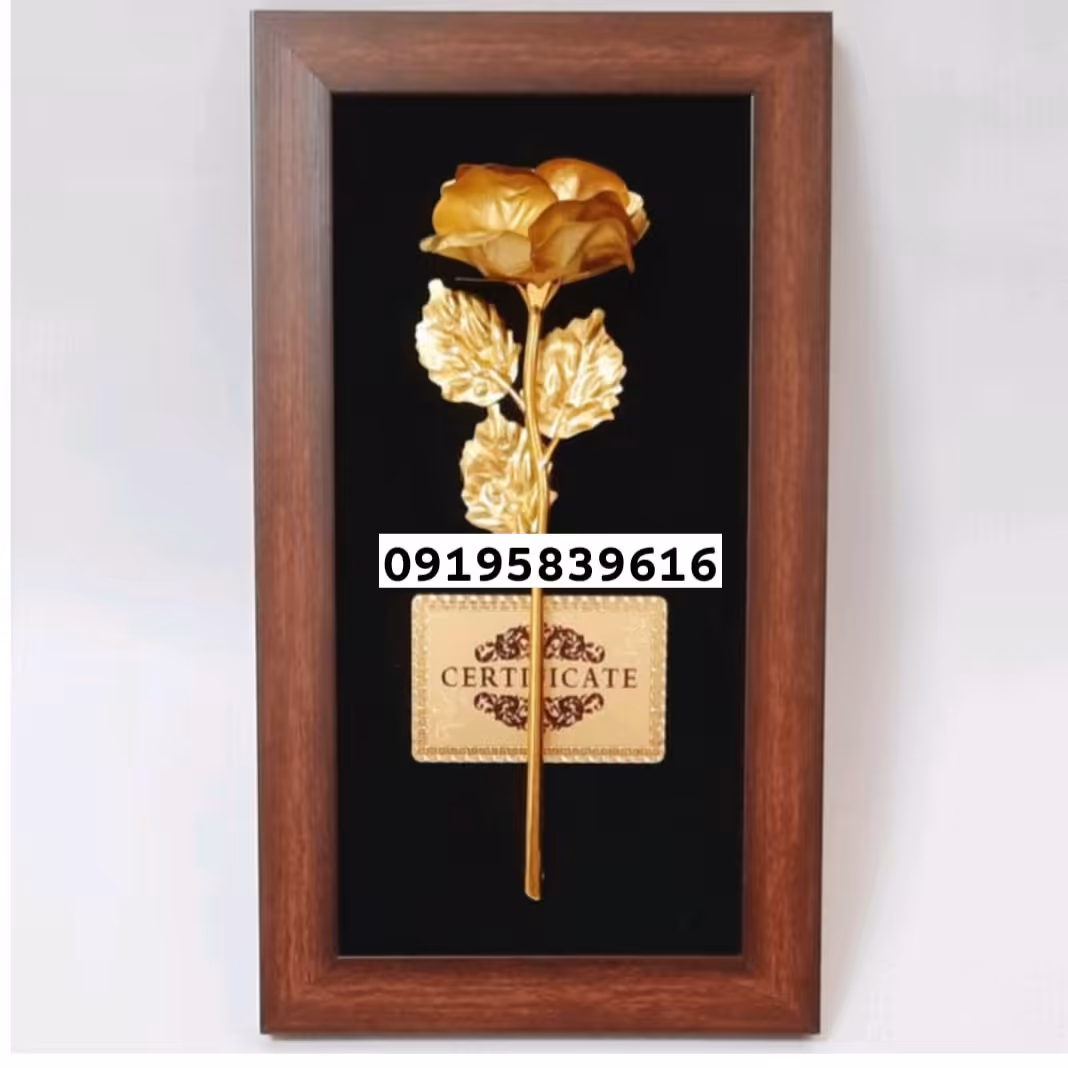 تابلو گل روکش طلا با شناسنامه
