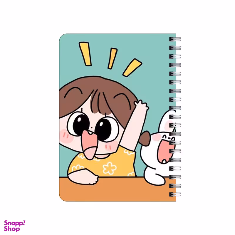 دفترچه یادداشت 80 برگ بامبیلیپ مدل چوبی طرح خرگوش و دختر در مدرسه کد 3908315