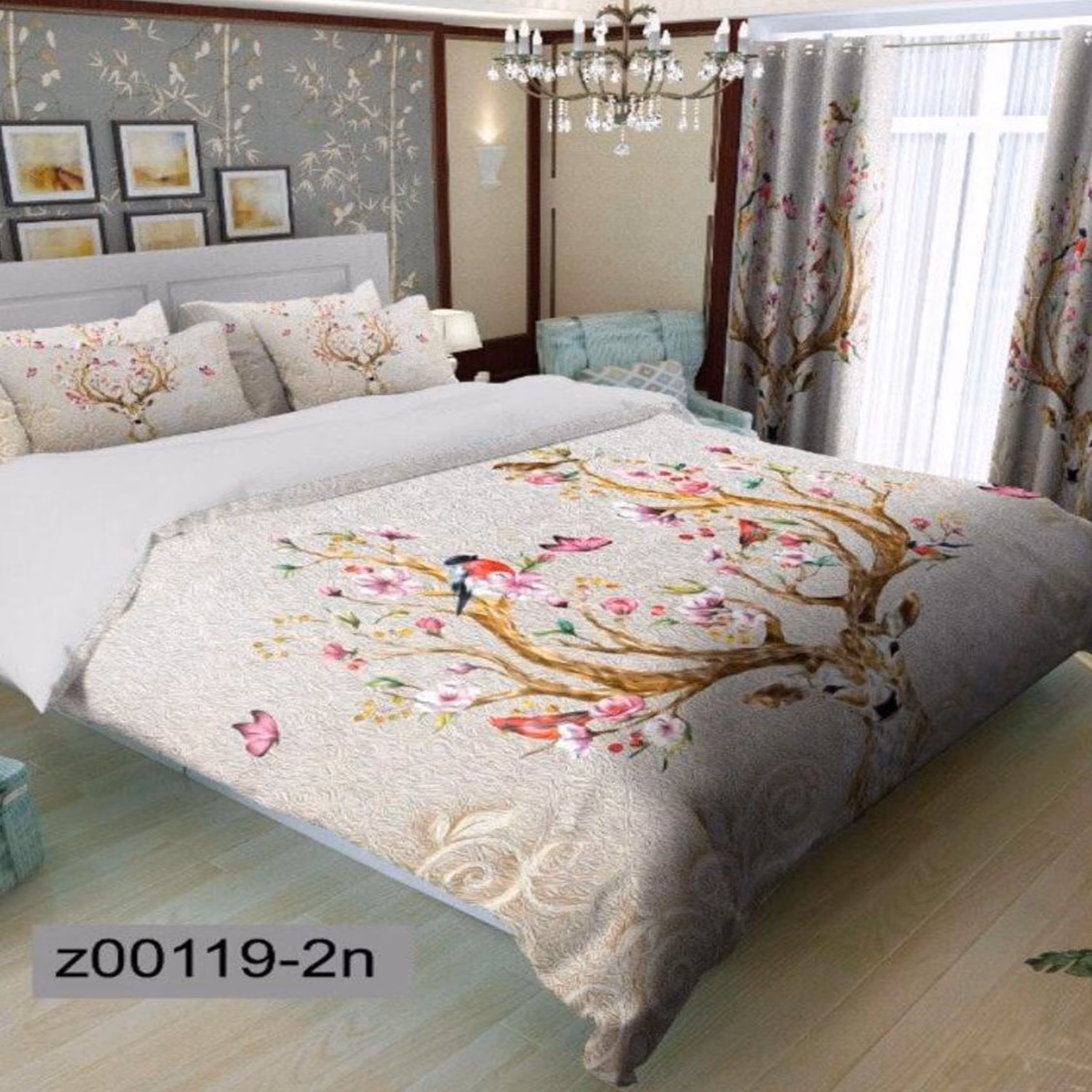 سرویس روتختی 2 نفره تنسل چاپی برندترک لند(Turk Land) z 119