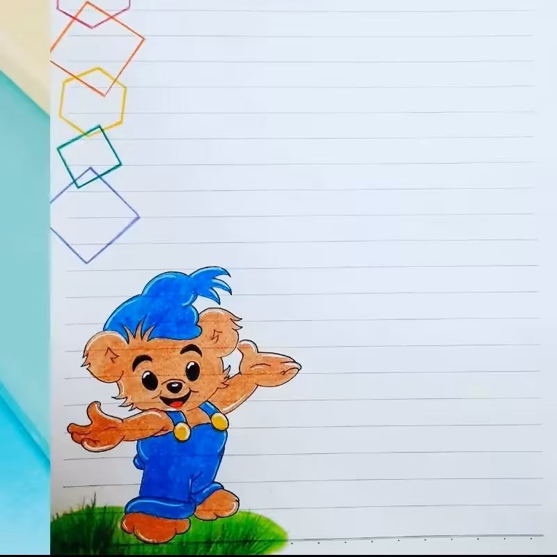 دفتر مشق 40 برگ سیمی جلد ساده حاشیه دار دخترانه و پسرانه