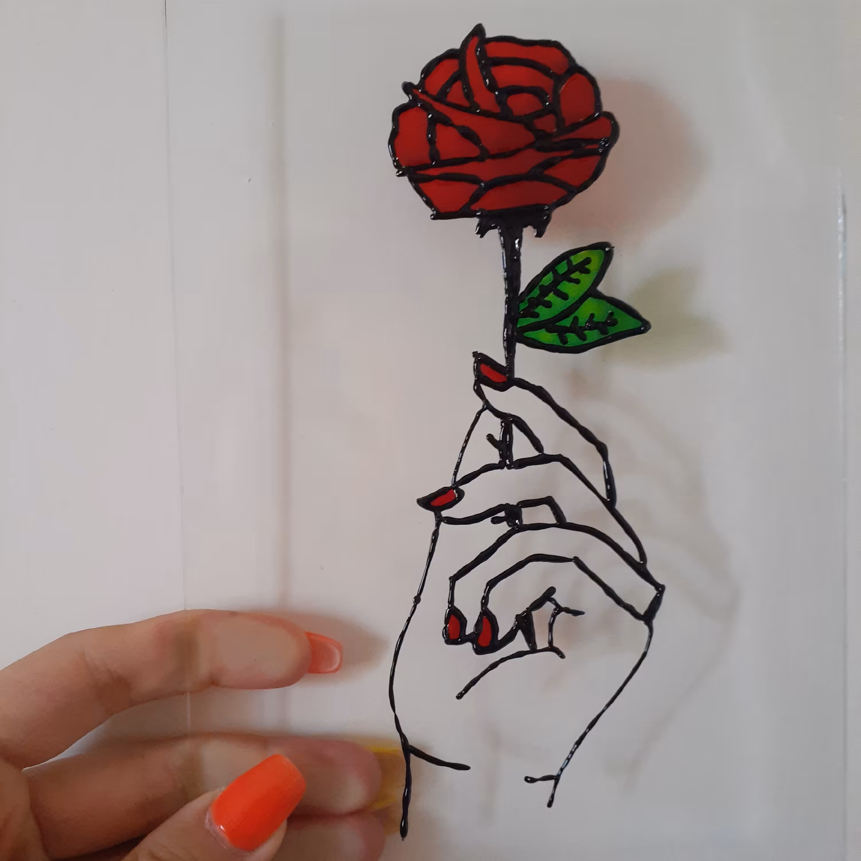 تابلو ویترای طرح گل