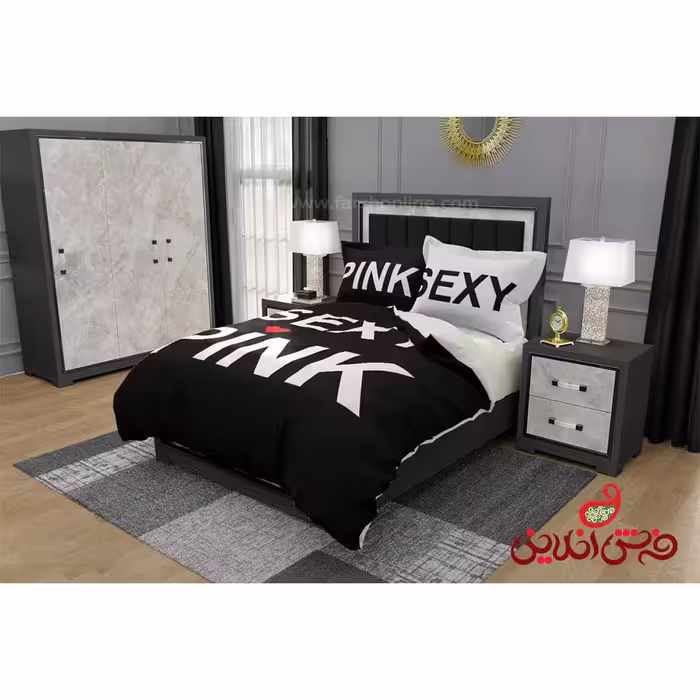 روتختی سه بعدی مدرن طرح نوشته انگلیسی(sexy pink) کد 2866