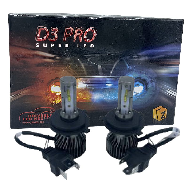 هدلایت دو رنگ دو طرفه ام زد ام مدل D3PRO پایه H4 (سه فیش دو کنتاکت) با یکسال گارانتی