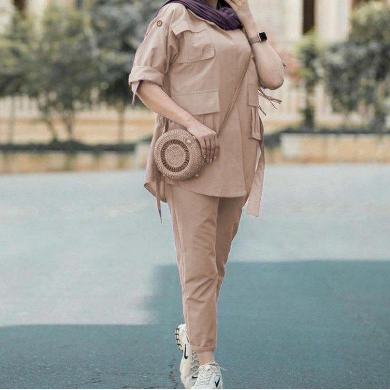 ست مانتو و شلوار زنانه مدل سیمین جنس میکرو ارسال رایگان 