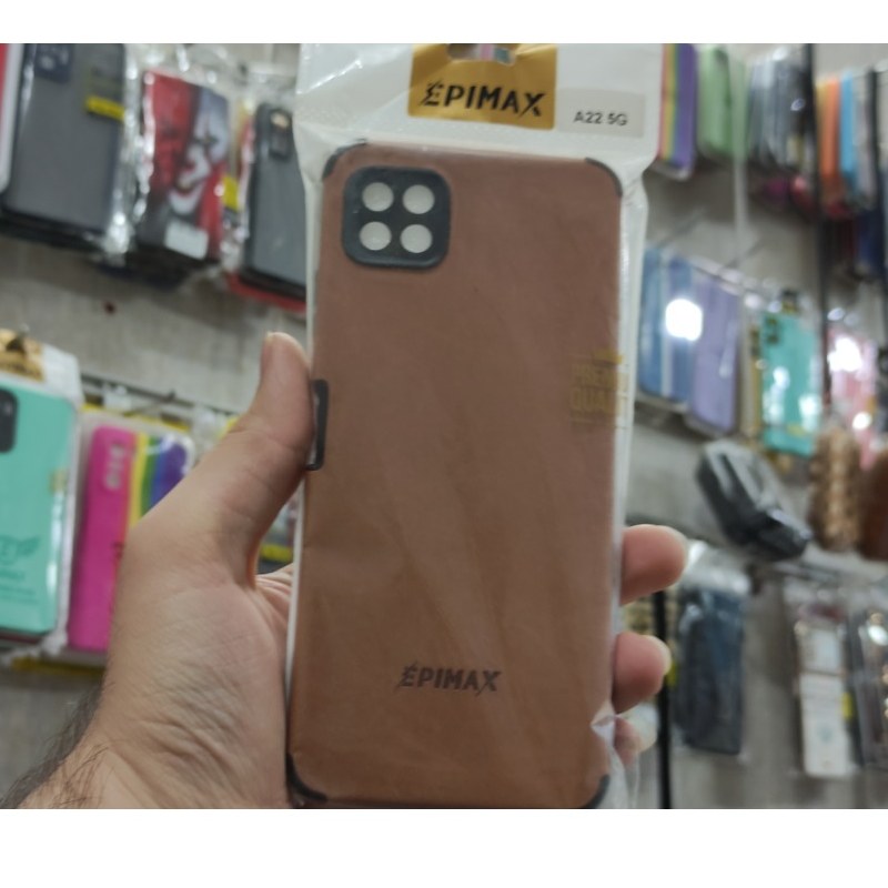 گارد چرمی سامسونگ A22 5G رنگ کرم