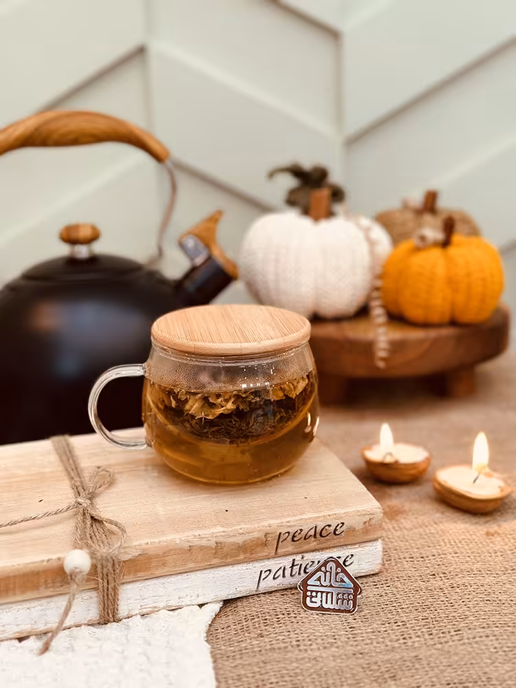 ماگ دمنوش پیرکس درب بامبو کد001245