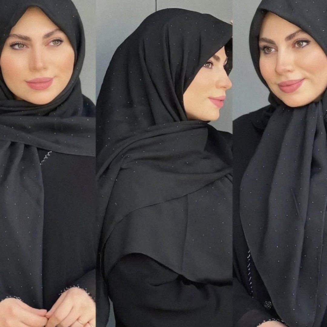روسری مشکی روسری مشکی نگین دار  روسری مشکی نگین دار