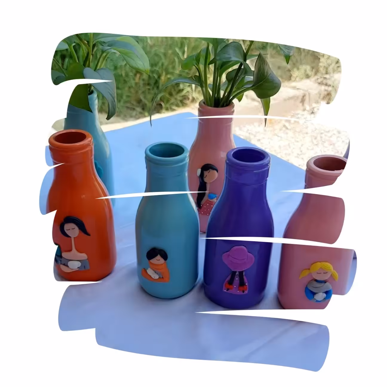 گلدان رنگی عروسکی