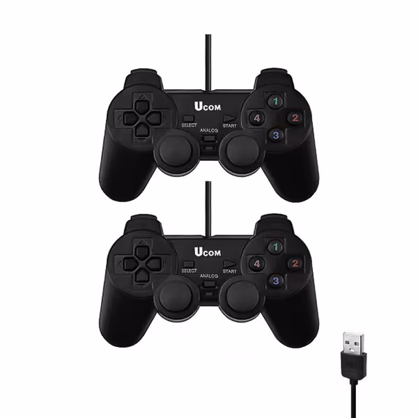 دسته بازی دوبل شوک دار UCOM مدل 2-208