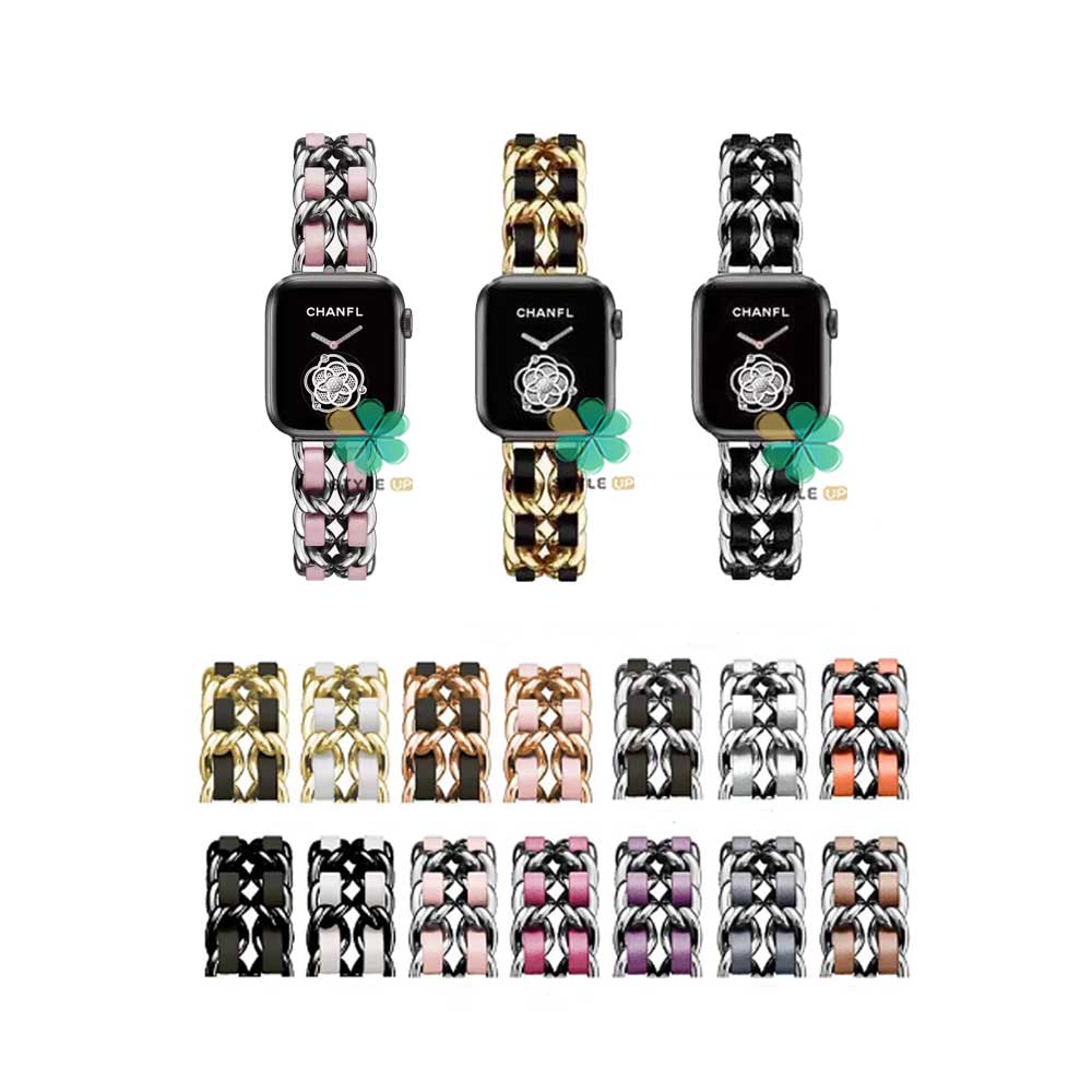 بند استیل ساعت اپل واچ Apple Watch 42/44mm مدل چرمی زنجیری