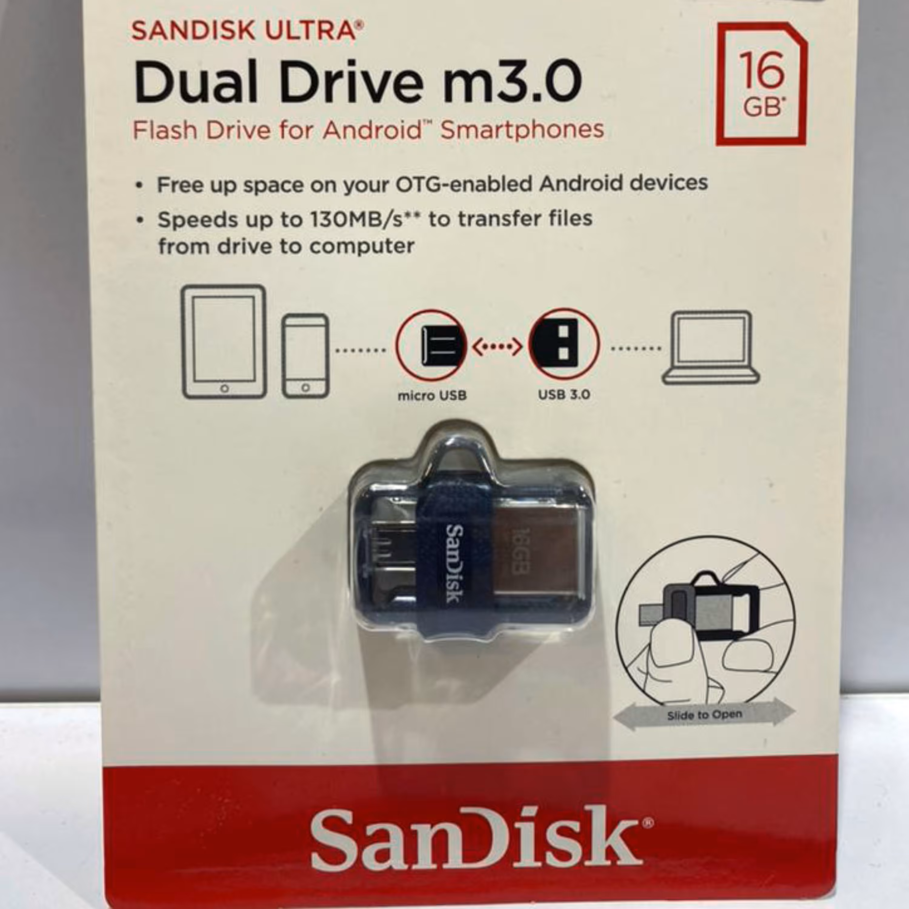 فلش 16 گیگ دو سر سن دیسک 