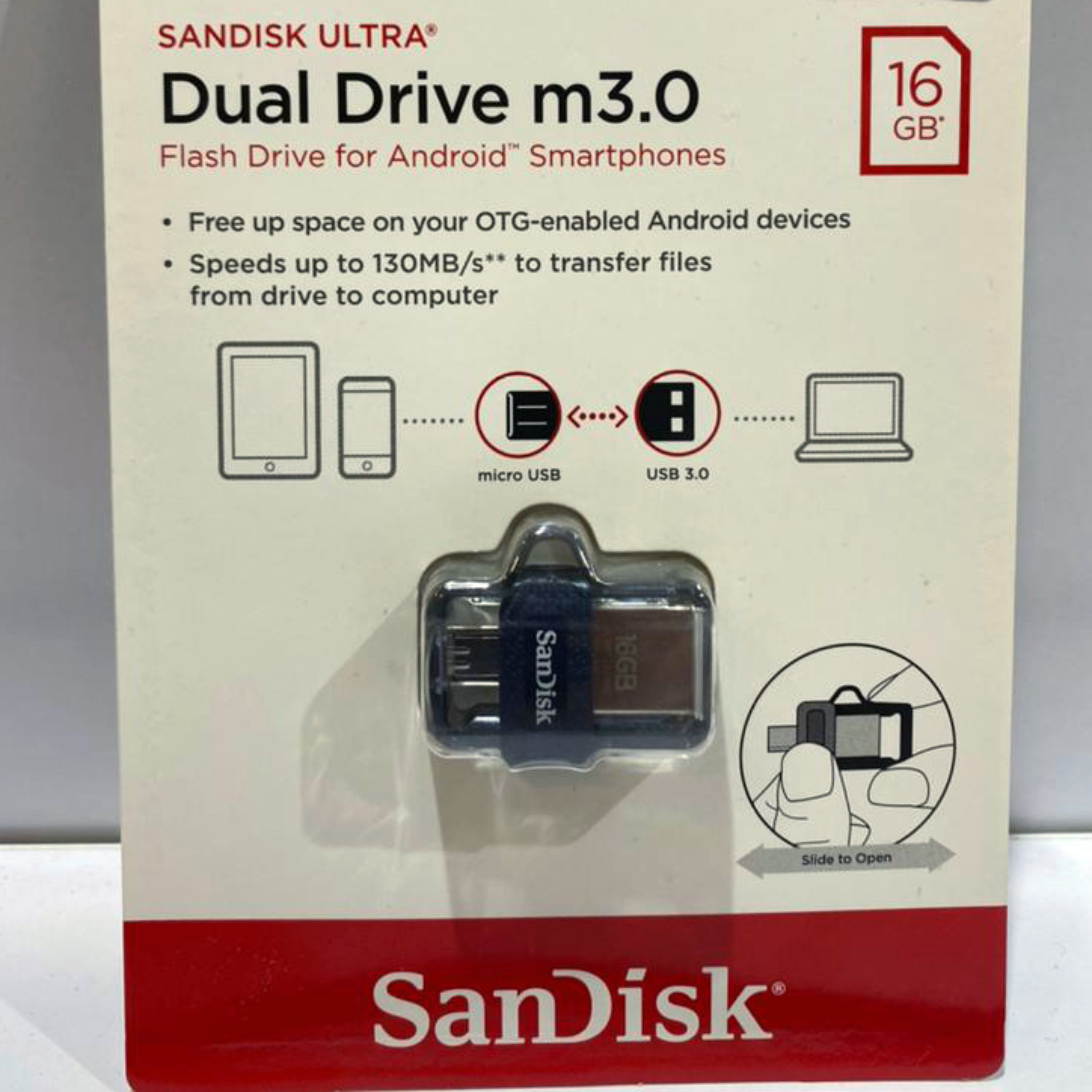 فلش 16 گیگ دو سر سن دیسک 