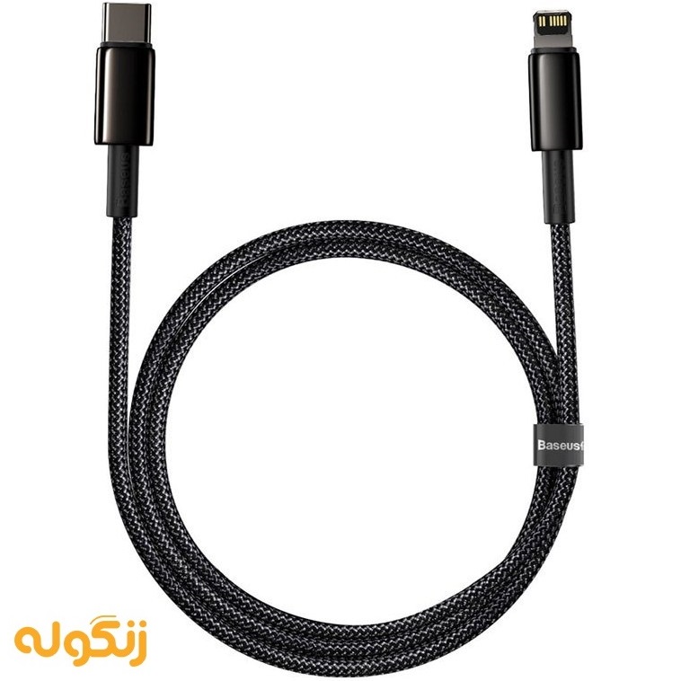 کابل USB-A به لایتنینگ بیسوس مدل tungsten gold fast charging data cable