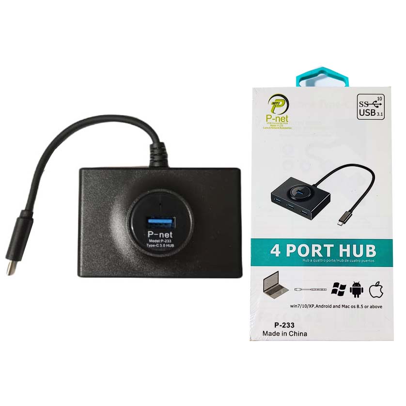 هاب 4 پورت Type-C to USB30 پی نت P-net P-233