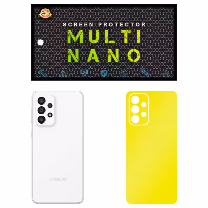 برچسب پوششی MultiNano مدل X-F1M برای پشت موبایل سامسونگ Galaxy  A33 رنگ زرد مات