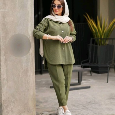مانتو شلوار زنانه کتان کش مدل بهاره