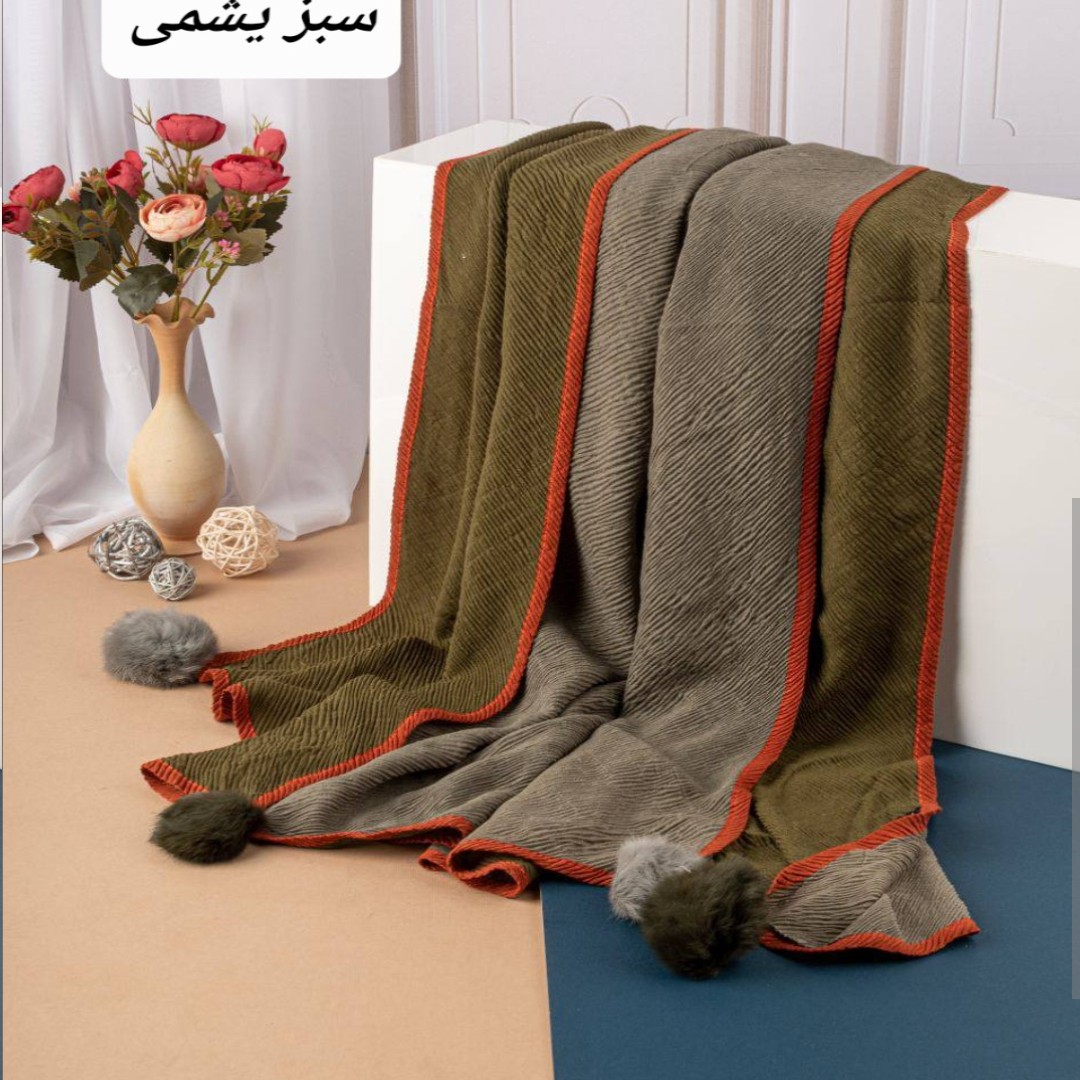 شال پلیسه دولایه سبز یشمی جنس پارچه نخی پلیسه درجه یک کار کاملا مجلسی دورو