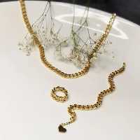 ست کارتیر استیل رنگ ثابت ضدحساسیت و آبکاری شده زنجیر 6میلی باآویز دلخواه شما