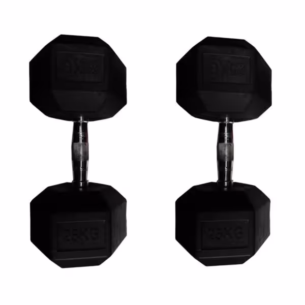 دمبل بدنسازی شش ضلعی وزن 25 کیلوگرم بسته 2 عددی