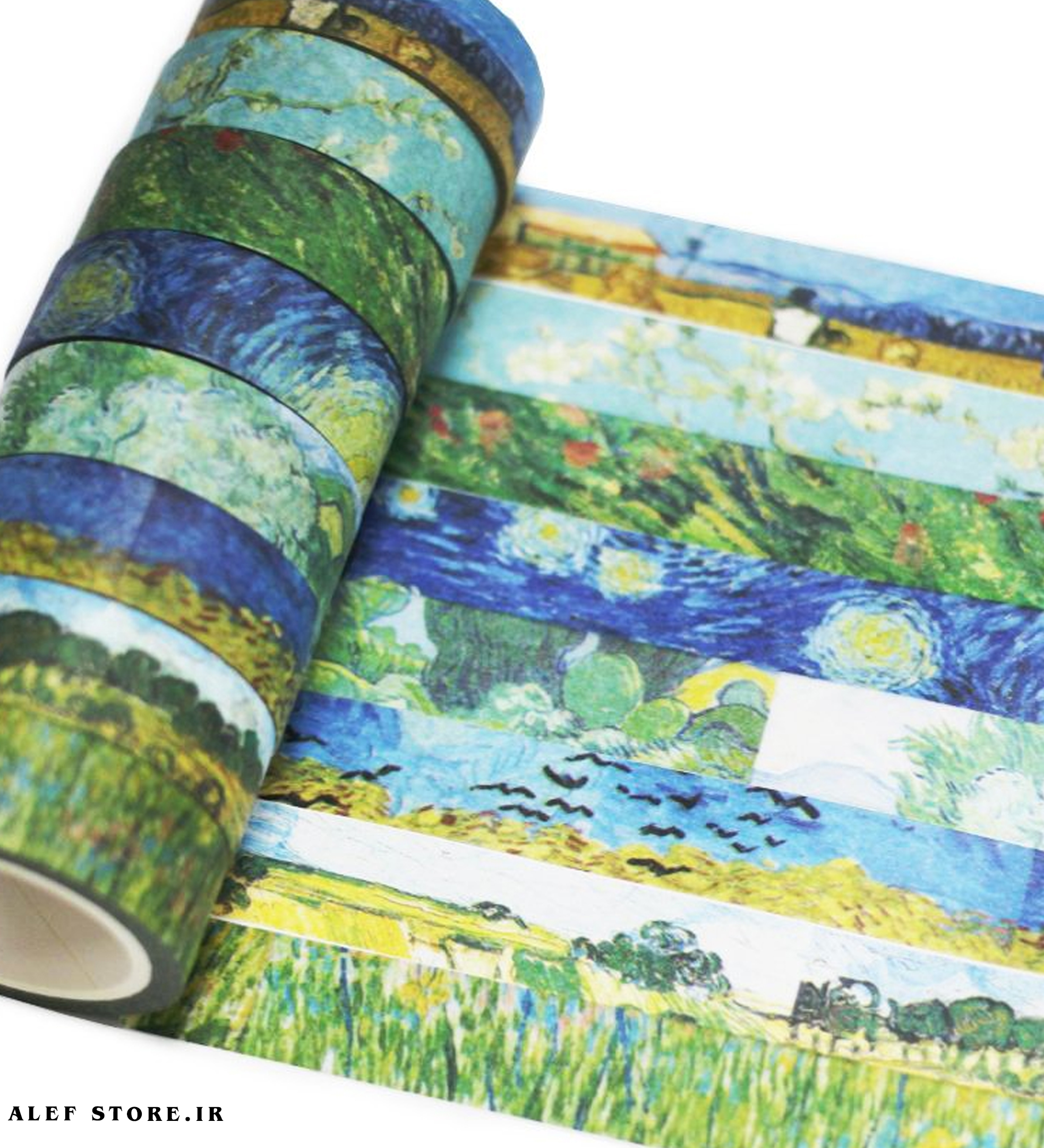 چسب واشی 12 عددی طرح نقاشی ونگوگ