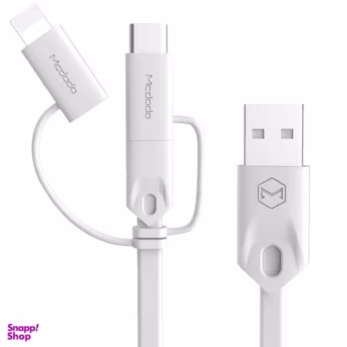 کابل تبدیل USB به microUSB / لایتنینگ / USB-C مک دودو مدل CA-1090 طول 1 متر