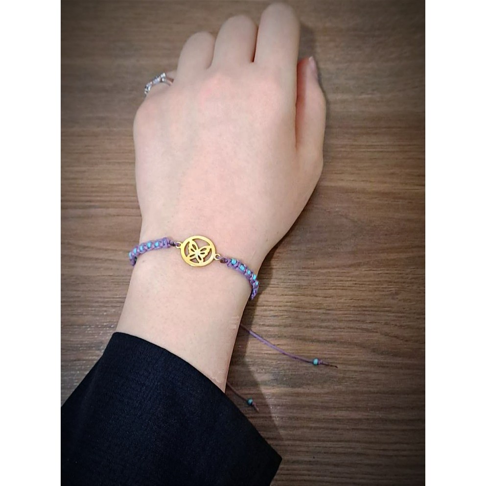 دستبند طرح پروانه طلایی