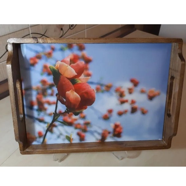 سینی چوبی کف کاشی