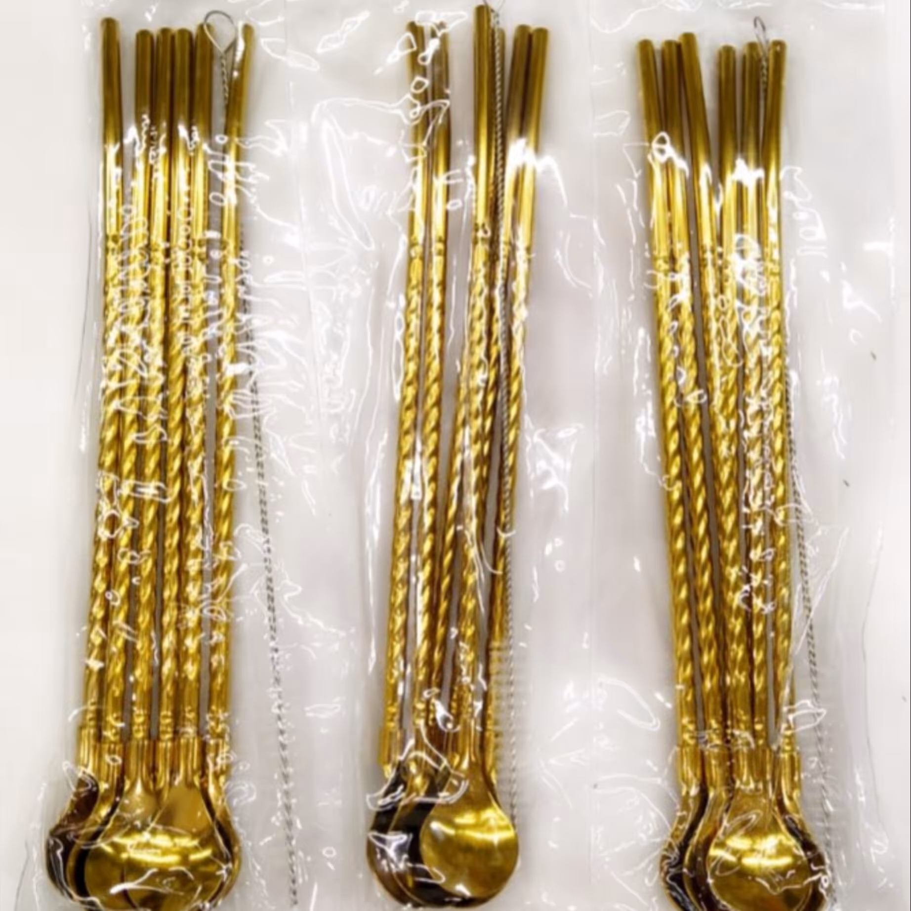 نی پیچی  شربت خوری برند معروف  یونیک   استیل درجه 1 رنگ طلایی بتاوکالا