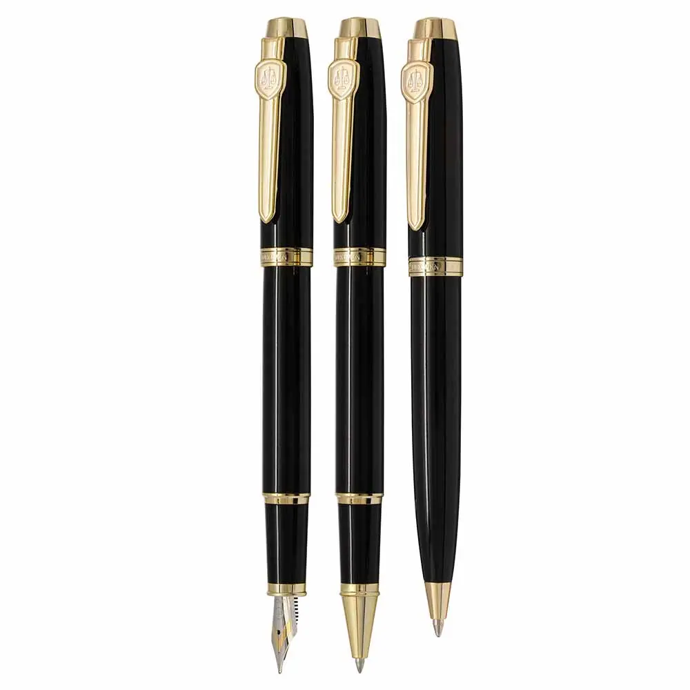 خرید ست خودکار خودنویس روان نویس یوروپن EUROPEN LEX مشکی گیره طلایی