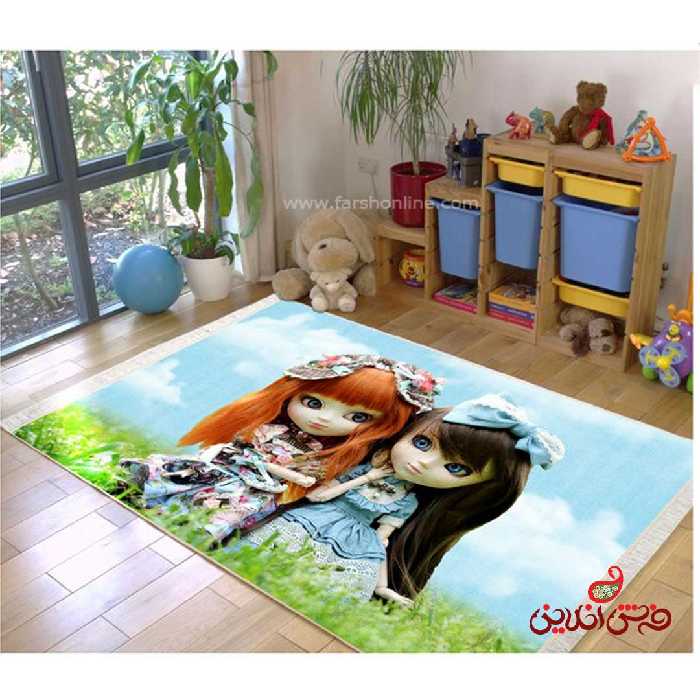 فرش ماشینی کودک کلاریس طرح دخترانه کد 100250
