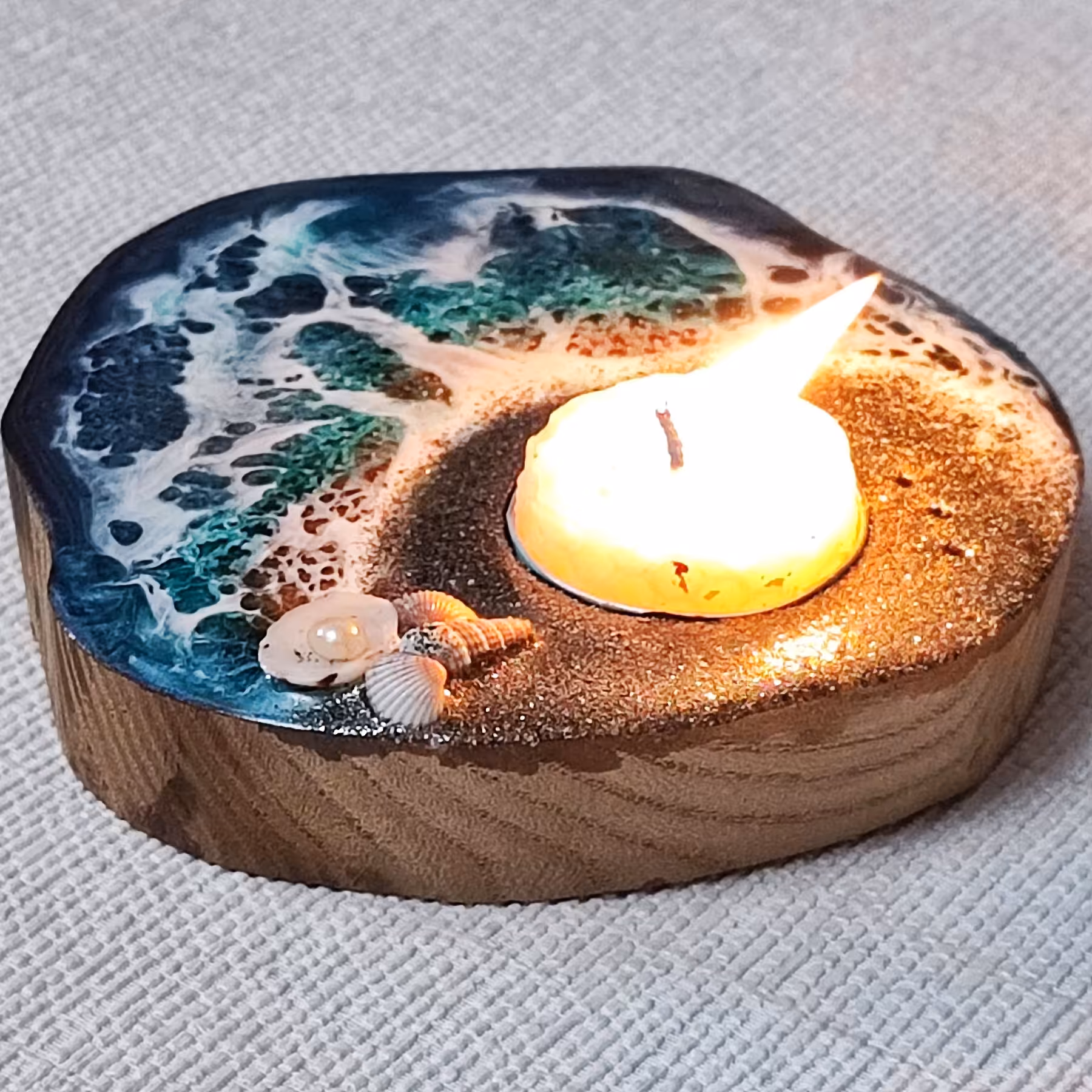 جاشمعی و جاعودی چوب طبیعی با دریای رزینی