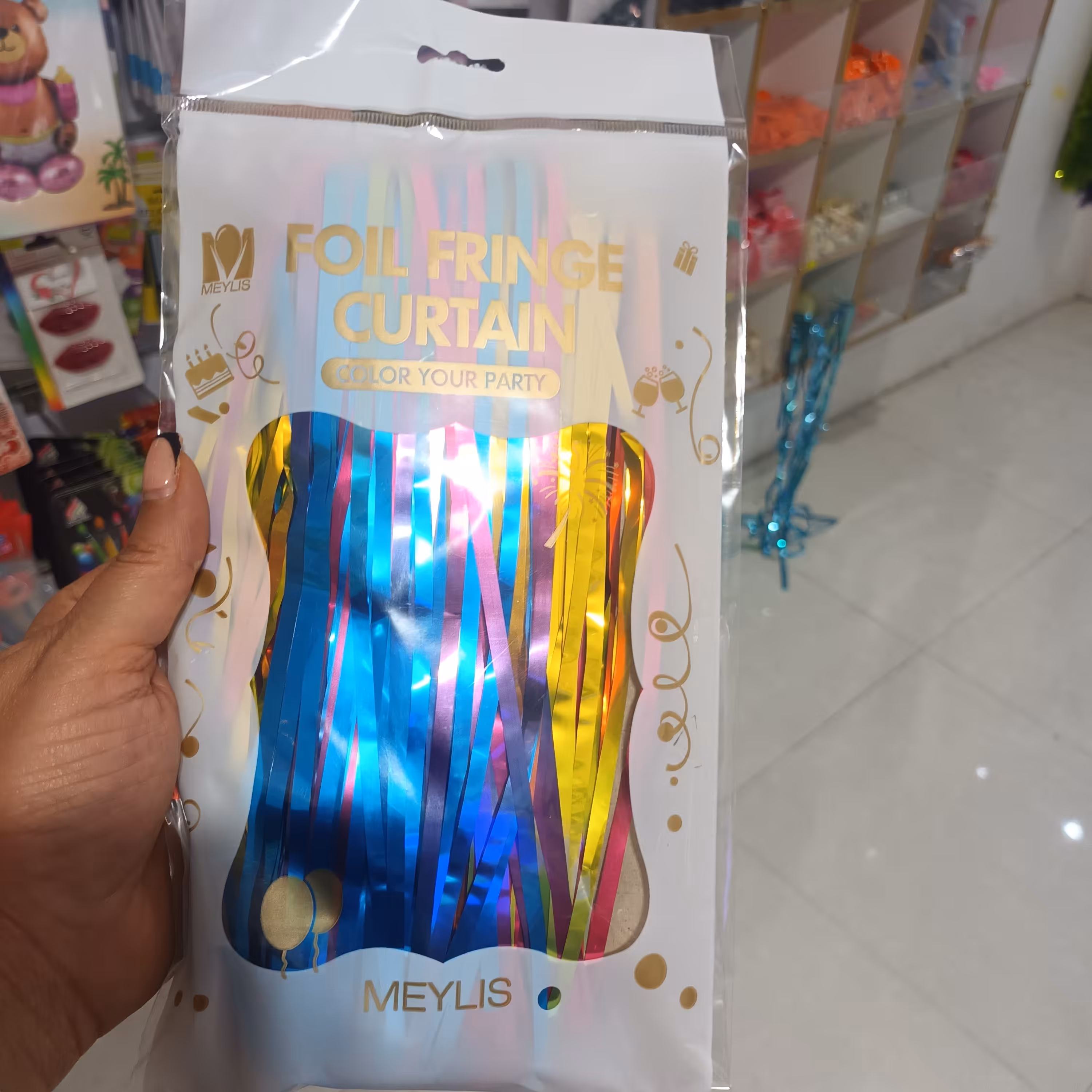 پرده متالایزر هفت رنگ براق - یک متر عرض دو متر ارتفاع